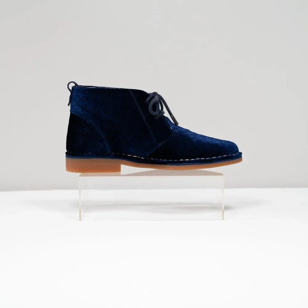 Hush Puppies Cyra Catelyn Navy Velvet Ankle Booties Womens Size 7